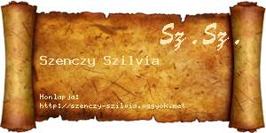 Szenczy Szilvia névjegykártya