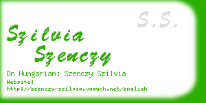 szilvia szenczy business card